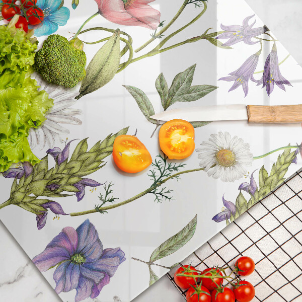 Kryt na indukčnú dosku Kvety ilustrácie