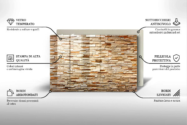 Sklo za varnú dosku Textúra dekoratívnych kameňov