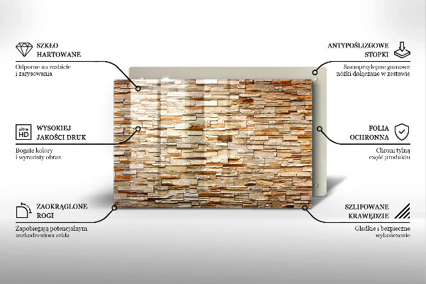 Sklo za varnú dosku Textúra dekoratívnych kameňov