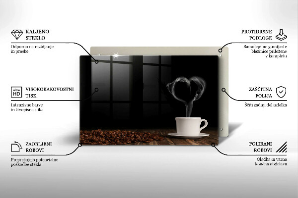 Kryt na indukčnú dosku Srdce šálky kávy