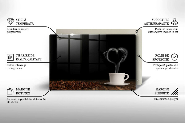 Kryt na indukčnú dosku Srdce šálky kávy