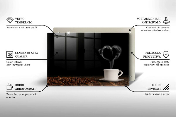 Kryt na indukčnú dosku Srdce šálky kávy