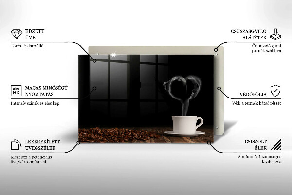 Kryt na indukčnú dosku Srdce šálky kávy