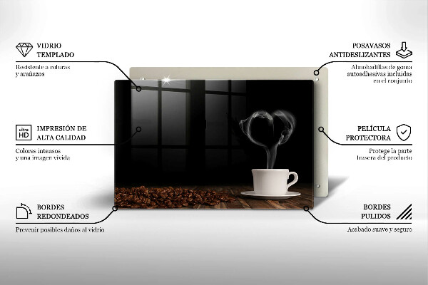 Kryt na indukčnú dosku Srdce šálky kávy