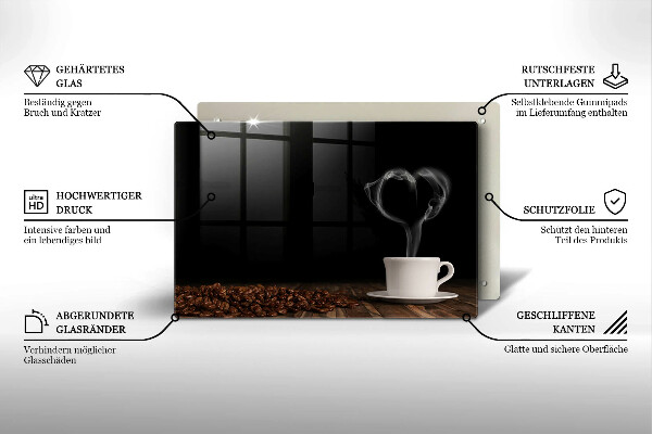 Kryt na indukčnú dosku Srdce šálky kávy