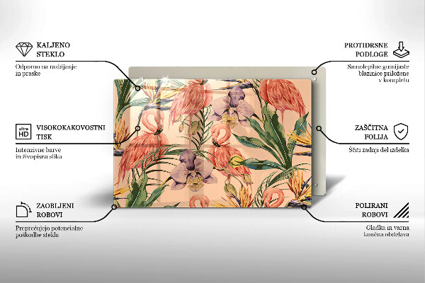 Sklo za varnú dosku Ilustrácie plameniakov