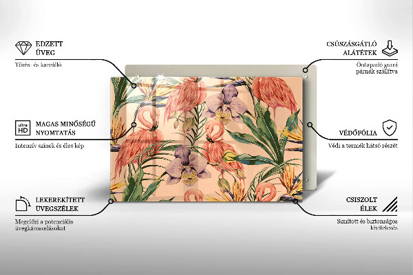 Sklo za varnú dosku Ilustrácie plameniakov