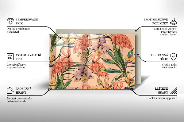 Sklo za varnú dosku Ilustrácie plameniakov