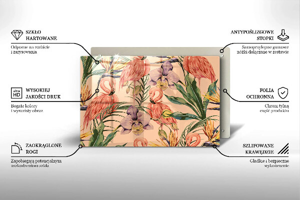 Sklo za varnú dosku Ilustrácie plameniakov