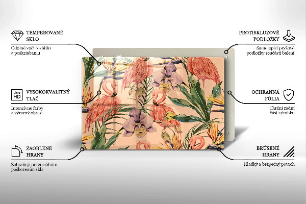 Sklo za varnú dosku Ilustrácie plameniakov