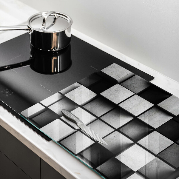 Sklo za varnú dosku Abstraktné 3D štvorce