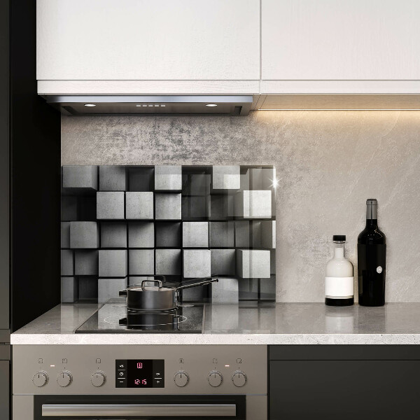 Sklo za varnú dosku Abstraktné 3D štvorce