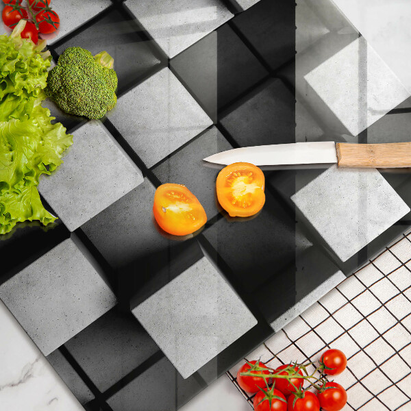 Sklo za varnú dosku Abstraktné 3D štvorce