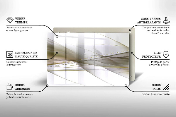 Sklo za varnú dosku Dizajn abstraktných línií