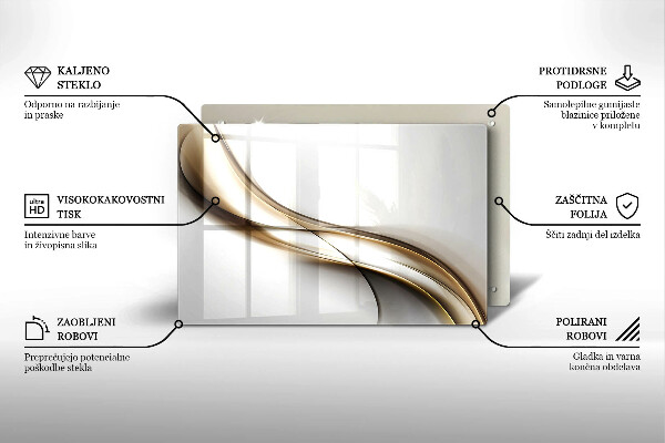 Kryt na indukčnú dosku Mäkké línie abstrakcie