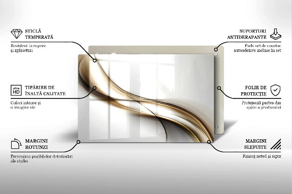 Kryt na indukčnú dosku Mäkké línie abstrakcie