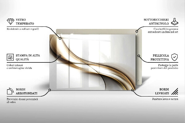 Kryt na indukčnú dosku Mäkké línie abstrakcie
