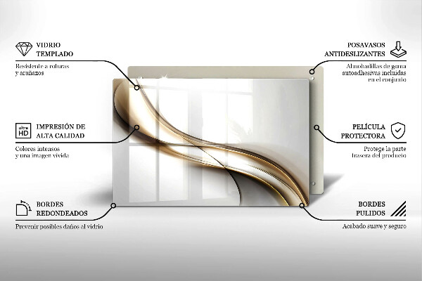 Kryt na indukčnú dosku Mäkké línie abstrakcie