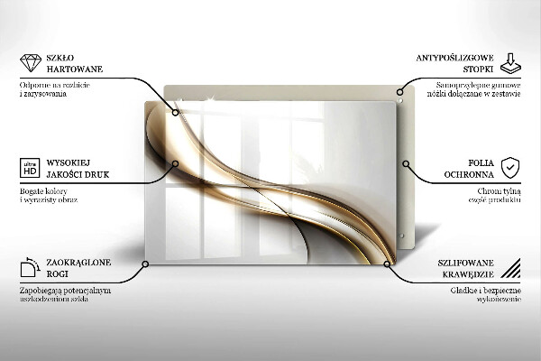 Kryt na indukčnú dosku Mäkké línie abstrakcie