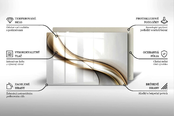 Kryt na indukčnú dosku Mäkké línie abstrakcie