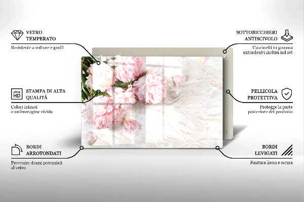 Kryt na indukčnú dosku Jemné kvety ruží