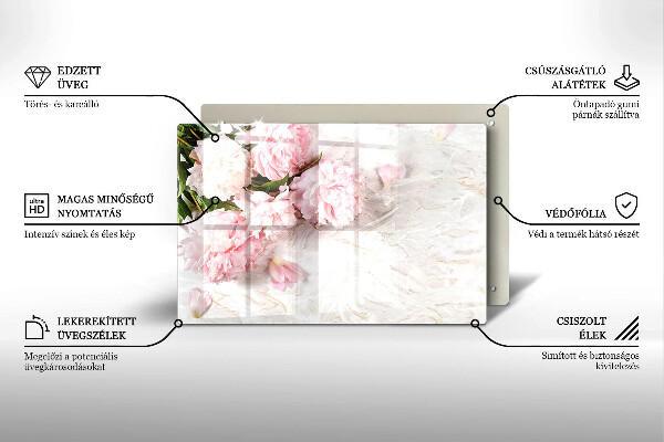 Kryt na indukčnú dosku Jemné kvety ruží