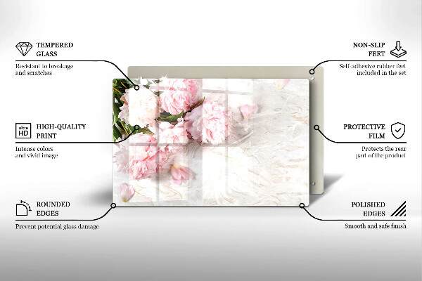 Kryt na indukčnú dosku Jemné kvety ruží