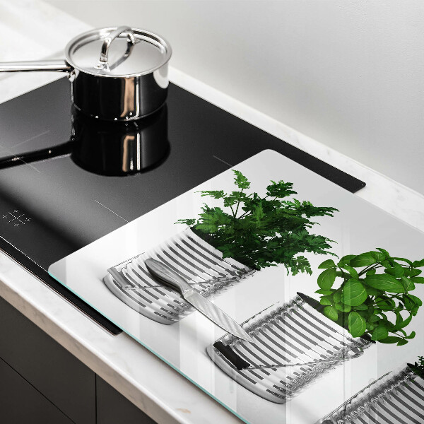 Kryt na indukčnú dosku Črepníky s bylinkami