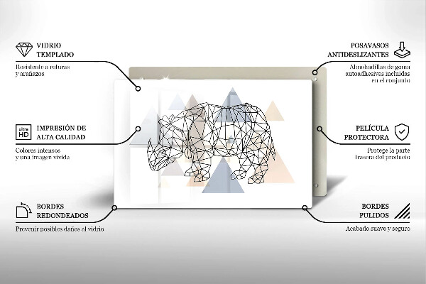 Sklo za varnú dosku Line art nosorožca