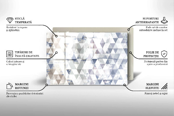 Sklo za varnú dosku Vzor trojuholníkov