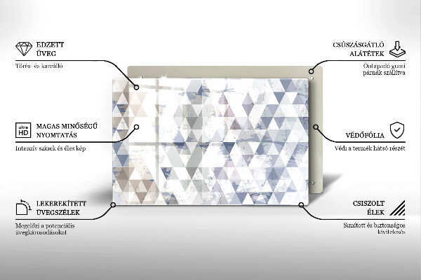 Sklo za varnú dosku Vzor trojuholníkov