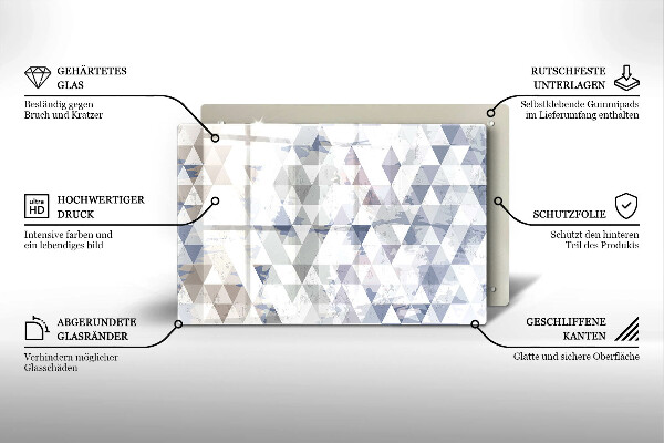 Sklo za varnú dosku Vzor trojuholníkov