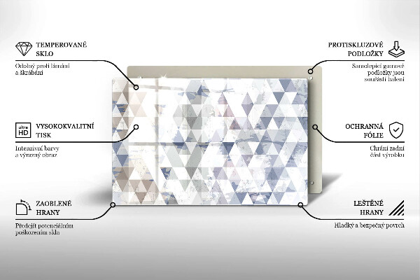 Sklo za varnú dosku Vzor trojuholníkov