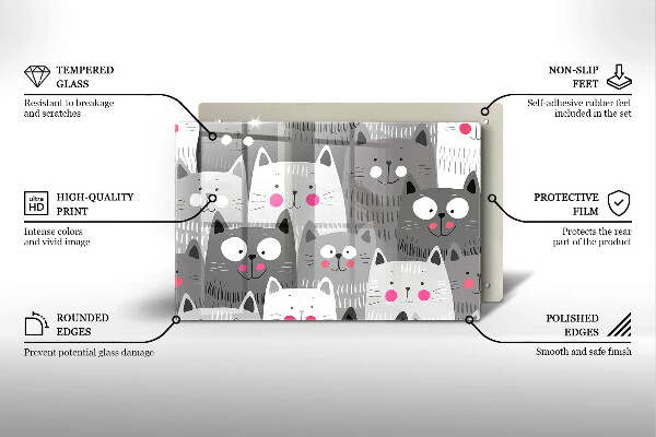 Kalené sklo za sporák Ilustrácie mačky