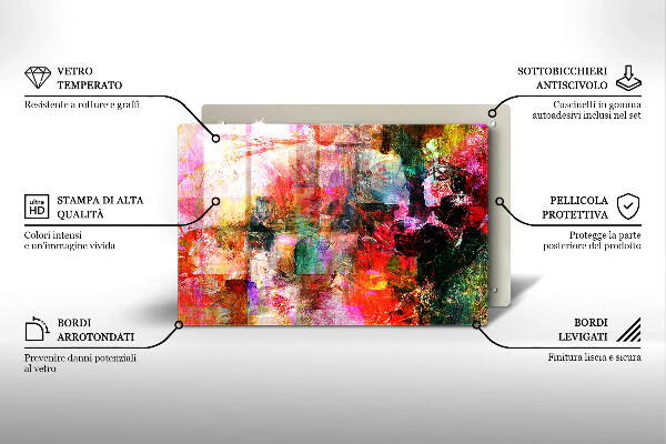 Sklo za varnú dosku Maľovanie abstrakcie