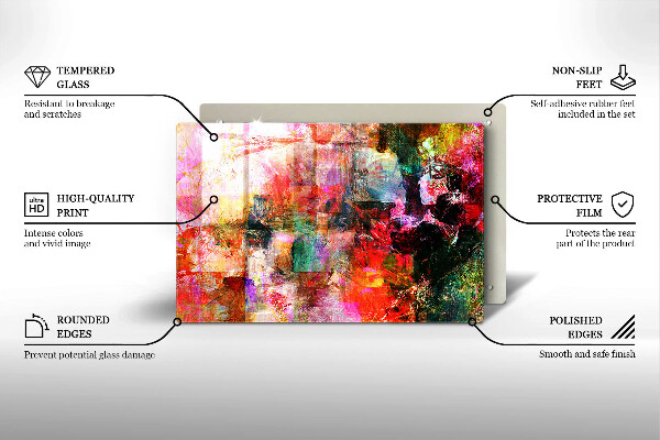 Sklo za varnú dosku Maľovanie abstrakcie