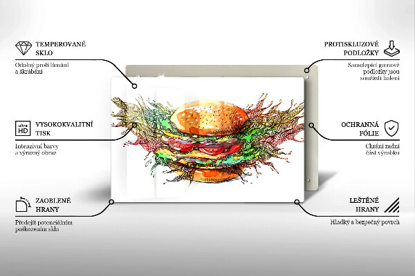 Sklo za varnú dosku Kresba hamburgera