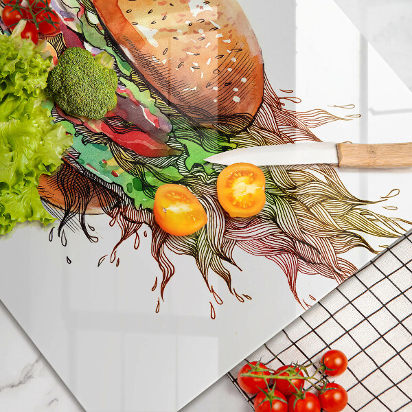 Sklo za varnú dosku Kresba hamburgera