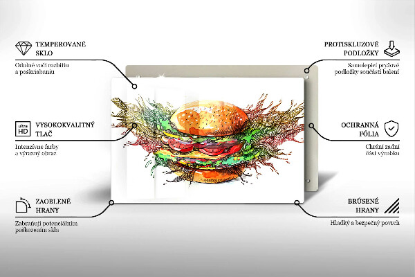 Sklo za varnú dosku Kresba hamburgera