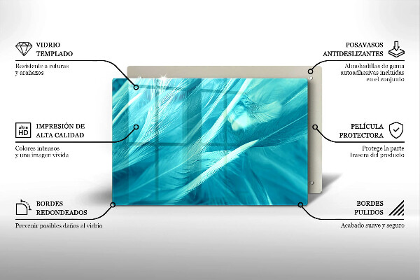 Kalené sklo za sporák Jemné perie