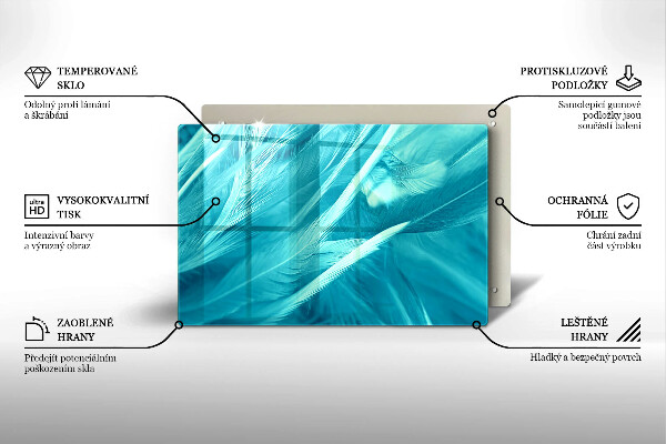 Kalené sklo za sporák Jemné perie