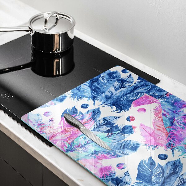 Sklo za varnú dosku Perie boho ilustrácie