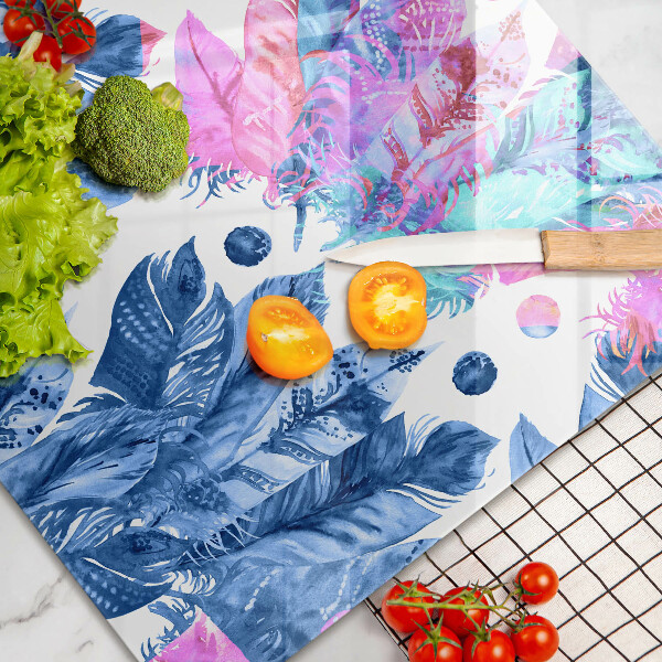 Sklo za varnú dosku Perie boho ilustrácie