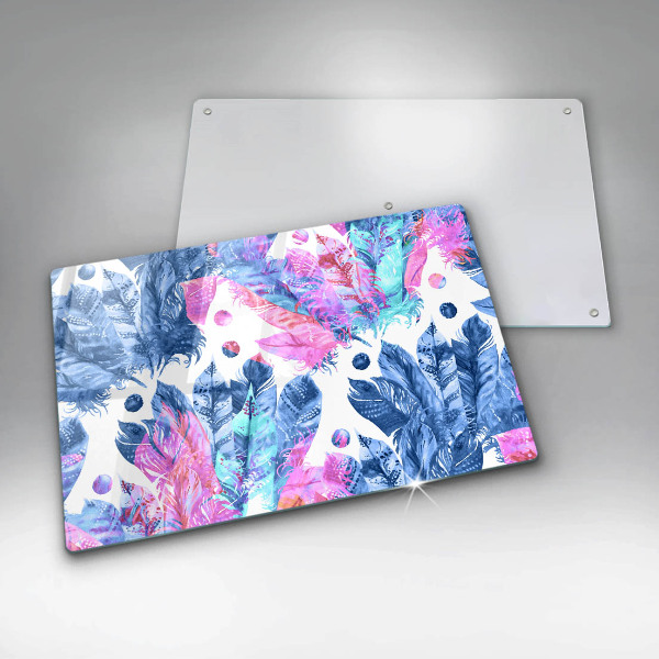 Sklo za varnú dosku Perie boho ilustrácie