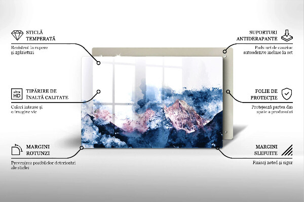 Krycia doska na sporák Abstraktné maľované hory