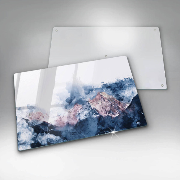 Krycia doska na sporák Abstraktné maľované hory