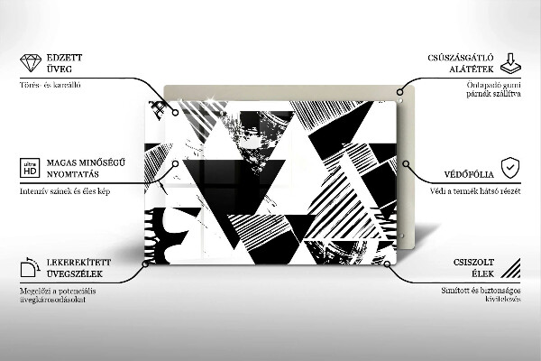 Krycia doska na sporák Geometrické trojuholníky