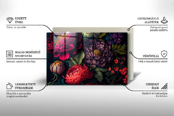 Krycia doska na sporák Nádherné kvety