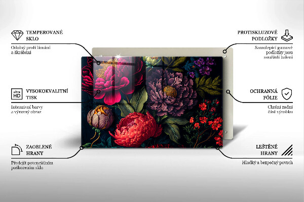 Krycia doska na sporák Nádherné kvety