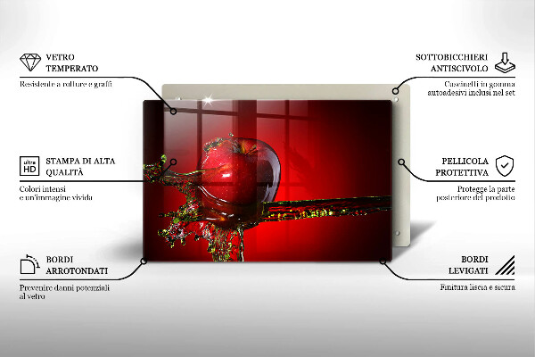 Sklo za varnú dosku Jablkové ovocie vo vode